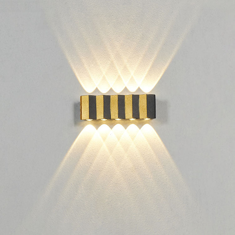 Moderne Licht Luxe Gouden Aluminium Buiten Waterdichte Terras LED Wandlamp