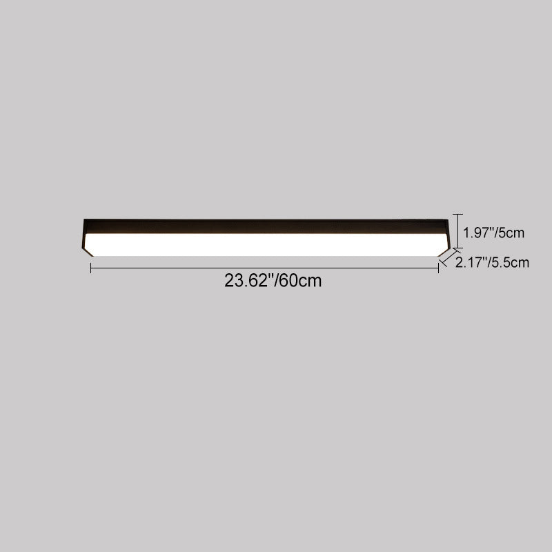 Moderne minimalistische lange rechthoekige Aluminium-PC-LED-inbouwplafondlamp voor buitenpatio
