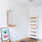Moderne minimalistische massief houten kubus glazen kolom 1-lamp wandlampen
