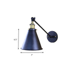 Zwarte Afwerking Conische Wandlamp Retro Stijlvol Metaal 1 Hoofd Gang Wandverlichting, 2 Stuks