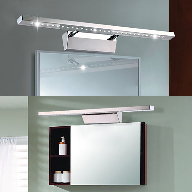 Avosian | Rechthoekige Interieur Spiegel Licht RVS 16"/19.5" W LED Moderne Muurbevestigde Licht in Chroom, Warm/Wit Verlichting
