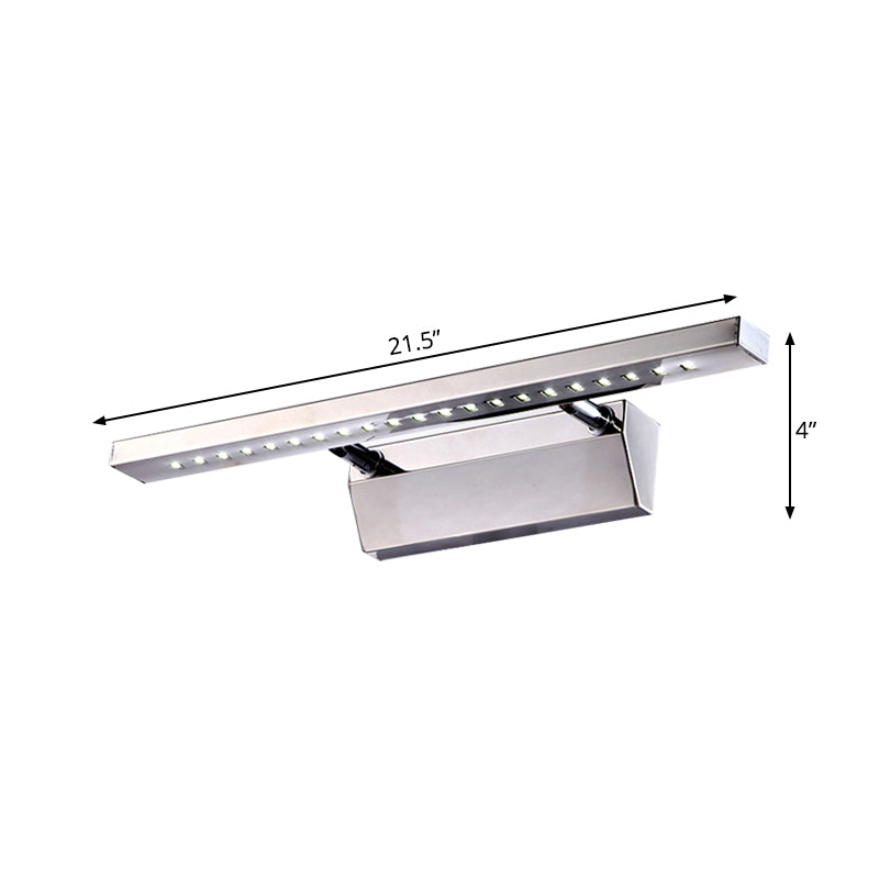 Avosian | Rechthoekige Interieur Spiegel Licht RVS 16"/19.5" W LED Moderne Muurbevestigde Licht in Chroom, Warm/Wit Verlichting