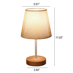 Noordse Vintage Stoffkegel Massief Hout LED Tafel lamp