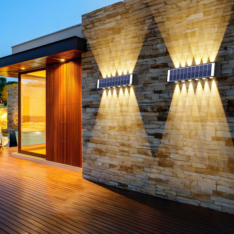 Moderne eenvoud Solar waterdichte rechthoekige ABS PMMA LED wandlamp voor buiten terras