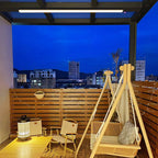 Moderne minimalistische lange rechthoekige Aluminium-PC-LED-inbouwplafondlamp voor buitenpatio