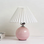 Noordse minimalistische 1-lamp tafellamp van keramiek met plooien