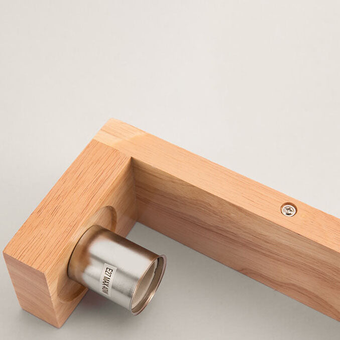 Moderne minimalistische massief houten kubus glazen kolom 1-lamp wandlampen
