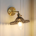 Messing schaal wandverlichting industrieel rookglas 1 licht woonkamer wandlamp armatuur