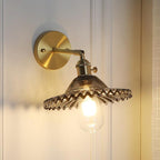 Messing schaal wandverlichting industrieel rookglas 1 licht woonkamer wandlamp armatuur
