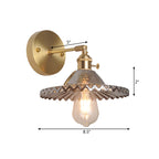 Messing schaal wandverlichting industrieel rookglas 1 licht woonkamer wandlamp armatuur