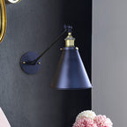 Zwarte Afwerking Conische Wandlamp Retro Stijlvol Metaal 1 Hoofd Gang Wandverlichting, 2 Stuks