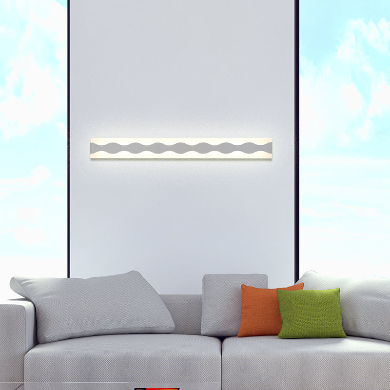 Avosian | 16"/19.5" Breedte LED Badkamerspiegel Verlichting met Golf Acryl Shade Witte Wandlamp in Warm/Wit Licht