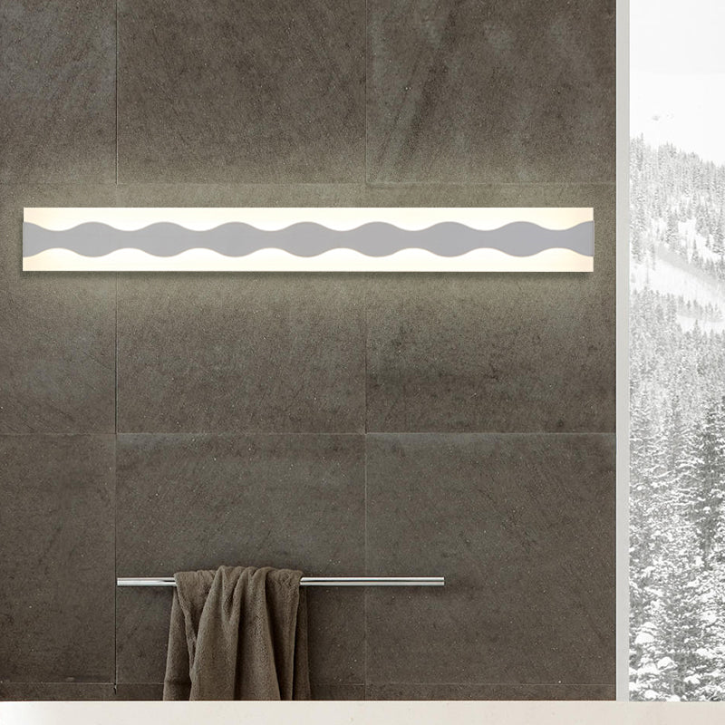 Avosian | 16"/19.5" Breedte LED Badkamerspiegel Verlichting met Golf Acryl Shade Witte Wandlamp in Warm/Wit Licht