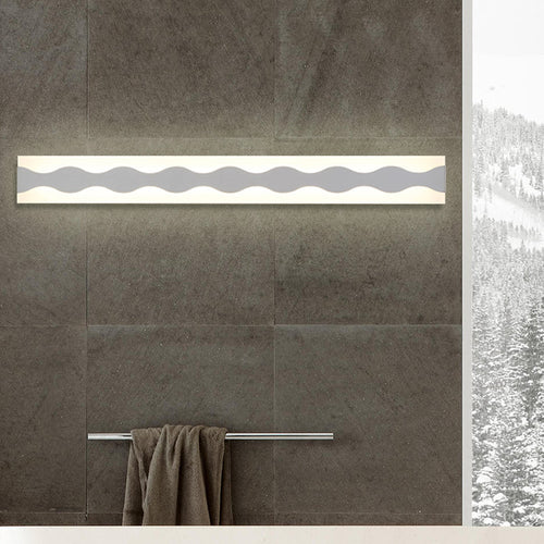 Avosian | 16"/19.5" Breedte LED Badkamerspiegel Verlichting met Golf Acryl Shade Witte Wandlamp in Warm/Wit Licht