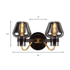 2-Lichts Wandverlichting met Paddenstoelaanroep Rookglas Moderne Slaapkamer Wandlamp Verlichtingsarmatuur