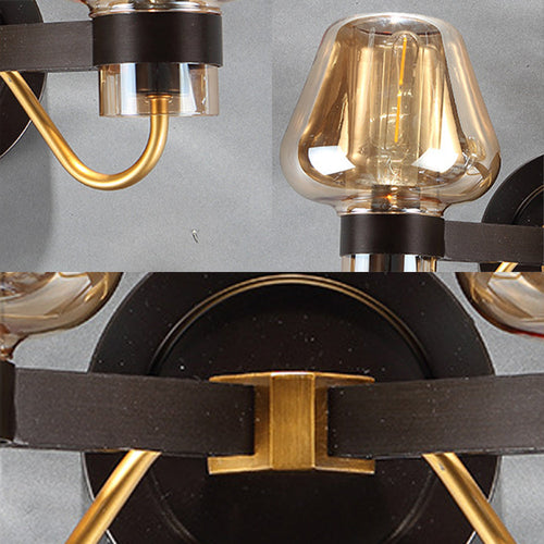 2-Lichts Wandverlichting met Paddenstoelaanroep Rookglas Moderne Slaapkamer Wandlamp Verlichtingsarmatuur