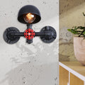 Steampunk Dome Wandlamp met Ventilwiel 1 Kop Metalen Wandverlichting in Zwart voor de Woonkamer