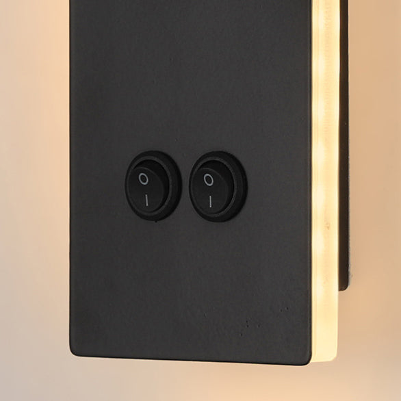 Moderne Minimalistische Rechthoekige ronde ijzeren aluminium LED Wandlamp voor Slaapkamer