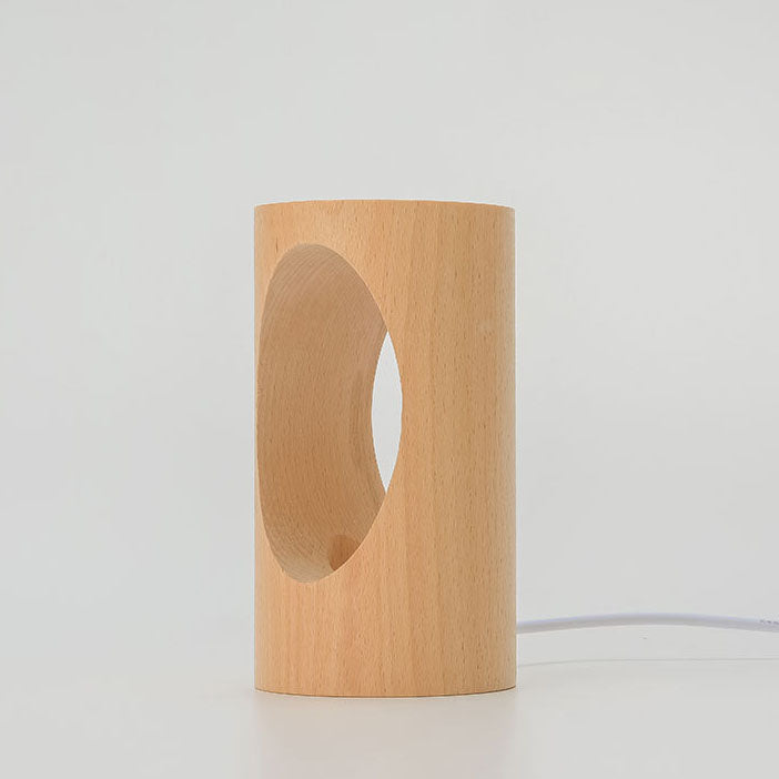 Japanse massief houten rechthoekige zuilen-LED-nachtlamp USB tafellamp