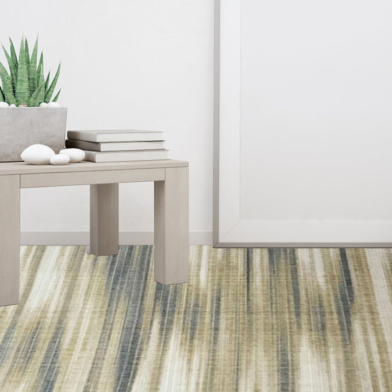 Helderbruine moderne tapijt gemaakt van polyester met penseelstreken streep patroon wasbaar tapijt met antislip achterkant tapijt voor de woonkamer