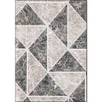 Grijze novelty vloerkleed polyester geometrisch patroon vloerkleed wasbaar antislip achterkant vloerkleed voor woonkamer