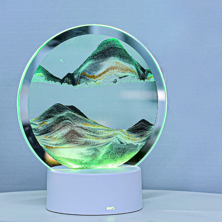 Kreatieve Ronde Zandscherm Quicksand 3D LED Nachttafel lamp Tafellamp