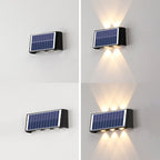 Moderne eenvoud Solar waterdichte rechthoekige ABS PMMA LED wandlamp voor buiten terras