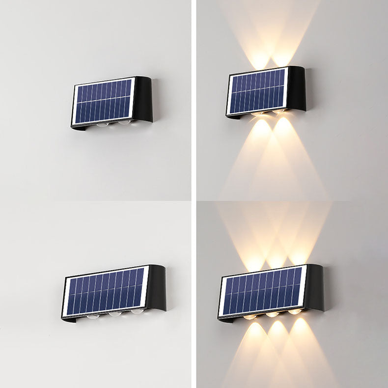 Moderne eenvoud Solar waterdichte rechthoekige ABS PMMA LED wandlamp voor buiten terras