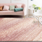 Moderne woonkamer tapijt in roze glamour streepprint tapijt polyester antislip machinewasbaar tapijt