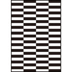 Contemporary Geruit Patroon Vloerkleed Zwart en Wit Polyester Vloerkleed Machinewasbaar Antislip Vloerkleed voor de Slaapkamer