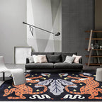 Stijlvol dierenpatroon tapijt grijs en blauw Nordic tapijt polyester wasbaar antislip achterkant tapijt voor de woonkamer