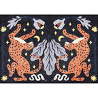 Stijlvol dierenpatroon tapijt grijs en blauw Nordic tapijt polyester wasbaar antislip achterkant tapijt voor de woonkamer