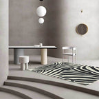 Contemporary Zebra Stripe Vloerkleed Zwart en Wit Polyester Vloerkleed Machinewasbaar Antislip Vloerkleed voor de Slaapkamer