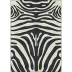 Contemporary Zebra Stripe Vloerkleed Zwart en Wit Polyester Vloerkleed Machinewasbaar Antislip Vloerkleed voor de Slaapkamer