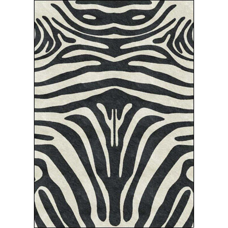 Contemporary Zebra Stripe Vloerkleed Zwart en Wit Polyester Vloerkleed Machinewasbaar Antislip Vloerkleed voor de Slaapkamer