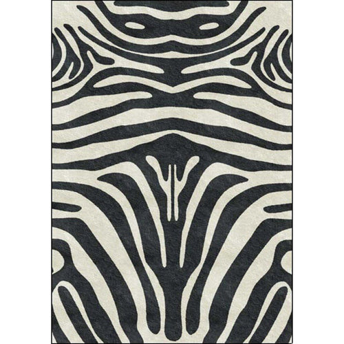 Contemporary Zebra Stripe Vloerkleed Zwart en Wit Polyester Vloerkleed Machinewasbaar Antislip Vloerkleed voor de Slaapkamer