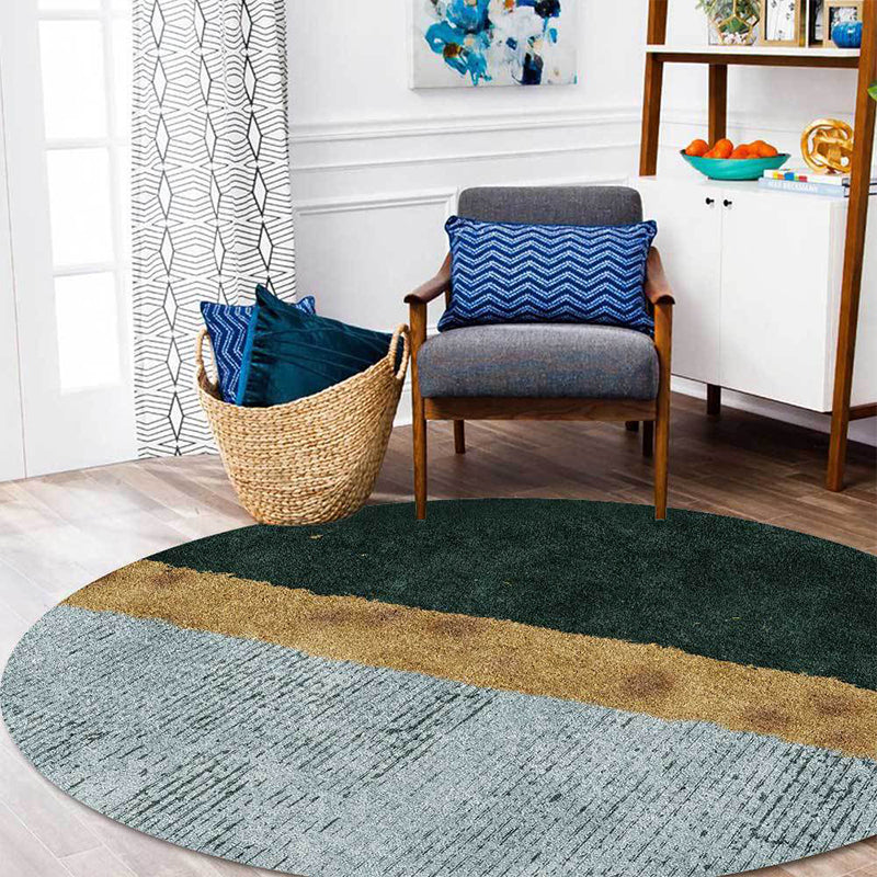 Groene en gouden novelty tapijt Polyester color block tapijt wasbaar antislip achterkant tapijt voor woonkamer