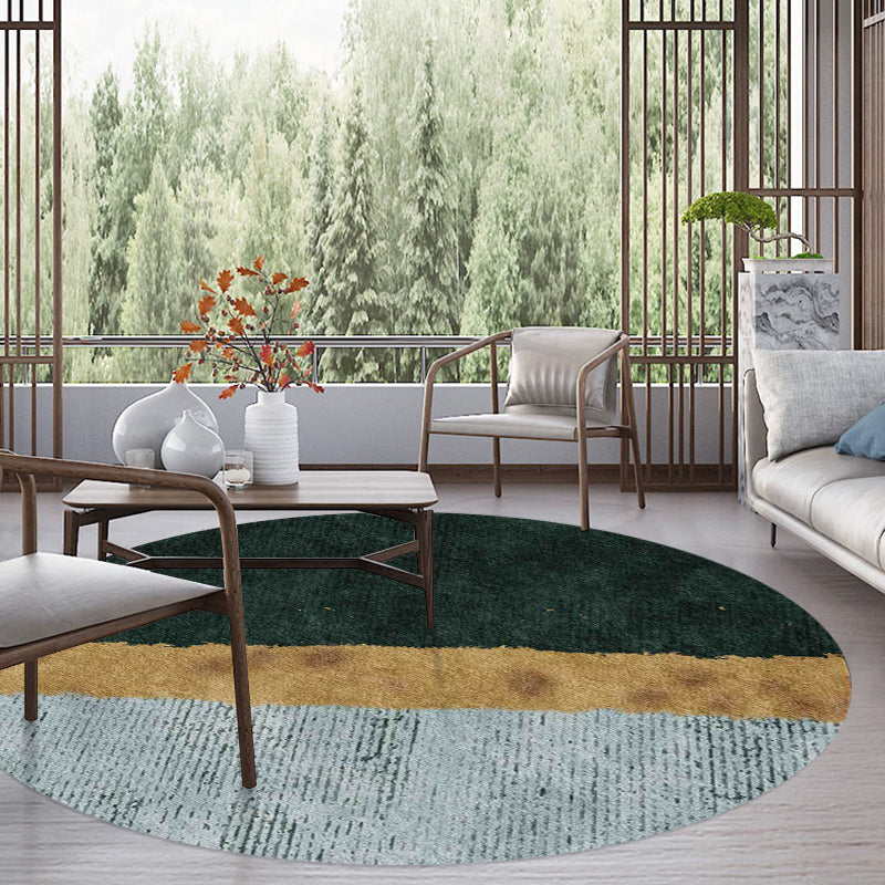 Groene en gouden novelty tapijt Polyester color block tapijt wasbaar antislip achterkant tapijt voor woonkamer