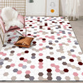 Witte Slaapkamer Tapijt Modern Polka Dot Patroon Hexagon Patroon Tapijt Polyester Antislip Achterkant Tapijt