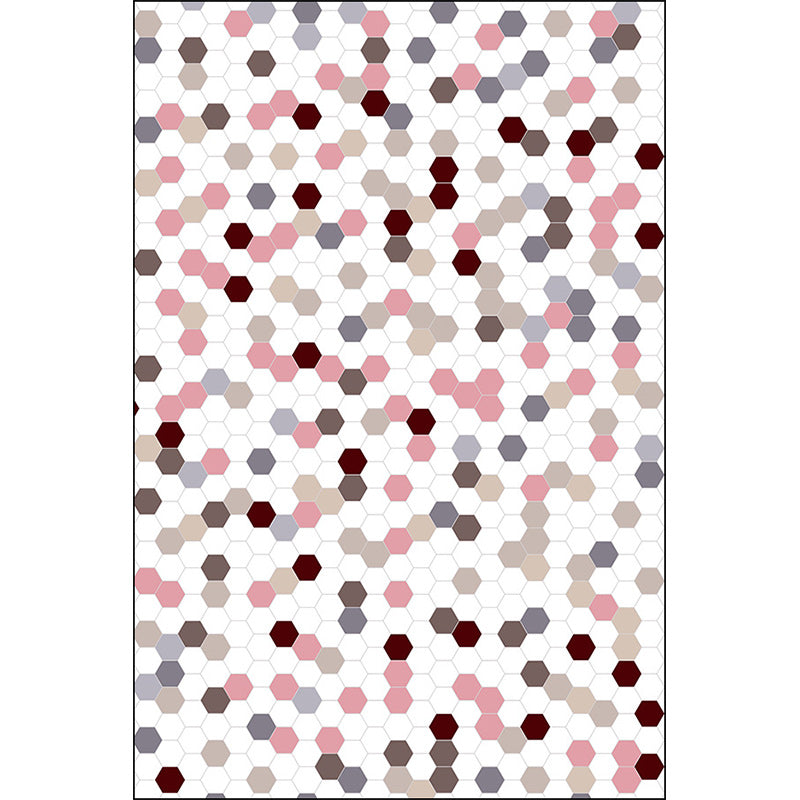 Witte Slaapkamer Tapijt Modern Polka Dot Patroon Hexagon Patroon Tapijt Polyester Antislip Achterkant Tapijt