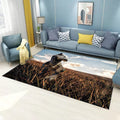 Funky Dinosaur Pattern Tapijt Bruin en Blauw Nordic Tapijt Polyester Wasbaar Anti-Slip Achterkant Tapijt voor de Woonkamer