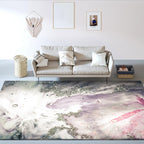 Moderne woonkamer tapijt in grijs en roze Abstract zee-water print tapijt Polyester wasbaar huisdiervriendelijk tapijt