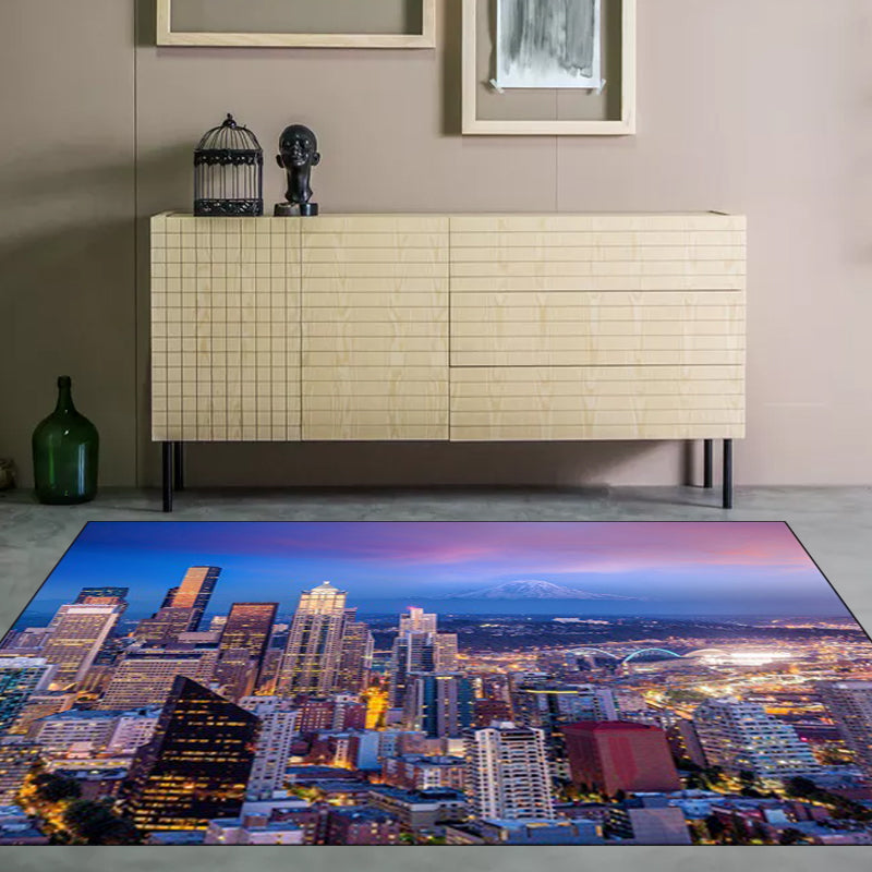 Paarse novelty tapijt polyester geo-patroon vloerkleed wasbaar antislip achterkant vloerkleed voor woonkamer