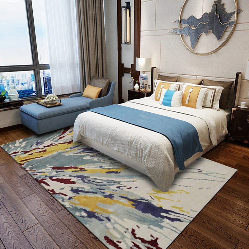 Camel Multicolored Moderne Tapijt Polyester Aquarel Patroon Tapijt Wasbaar Antislip Achterkant Mat Tapijt voor Woonkamer