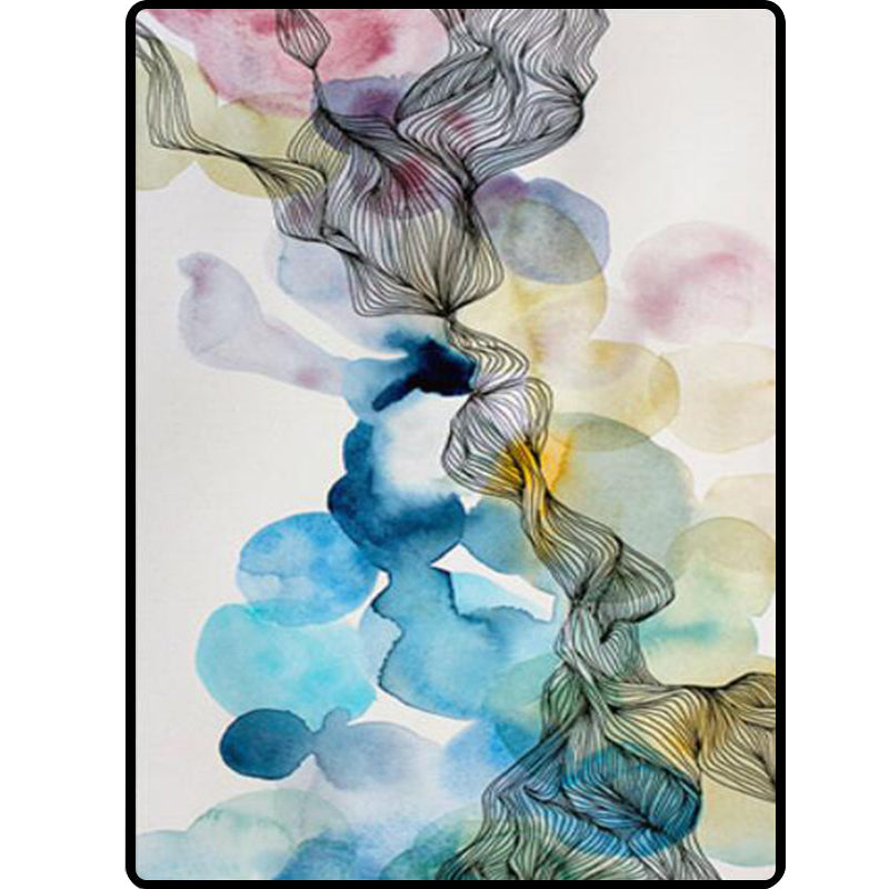 Nieuwe novelty wervel streep patroon tapijt grijs multicolor polyester tapijt machinewasbaar antislip tapijt voor de slaapkamer