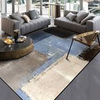 Grijze en Bruine Hedendaagse Vloerkleed Polyester Penseelstreken Patroon Vloerkleed Wasbaar Antislip Rug voor de Woonkamer