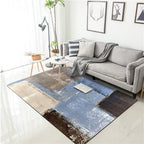 Grijze en Bruine Hedendaagse Vloerkleed Polyester Penseelstreken Patroon Vloerkleed Wasbaar Antislip Rug voor de Woonkamer
