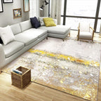 Modern woonkamer tapijt in grijs Abstract olieverfschilderij print tapijt Polyester huisdiervriendelijk vloerkleed