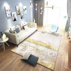 Modern woonkamer tapijt in grijs Abstract olieverfschilderij print tapijt Polyester huisdiervriendelijk vloerkleed