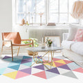 Moderne woonkamer tapijt in wit geometrisch driehoek patroon Tapijt Polyester antislip wasbaar tapijt